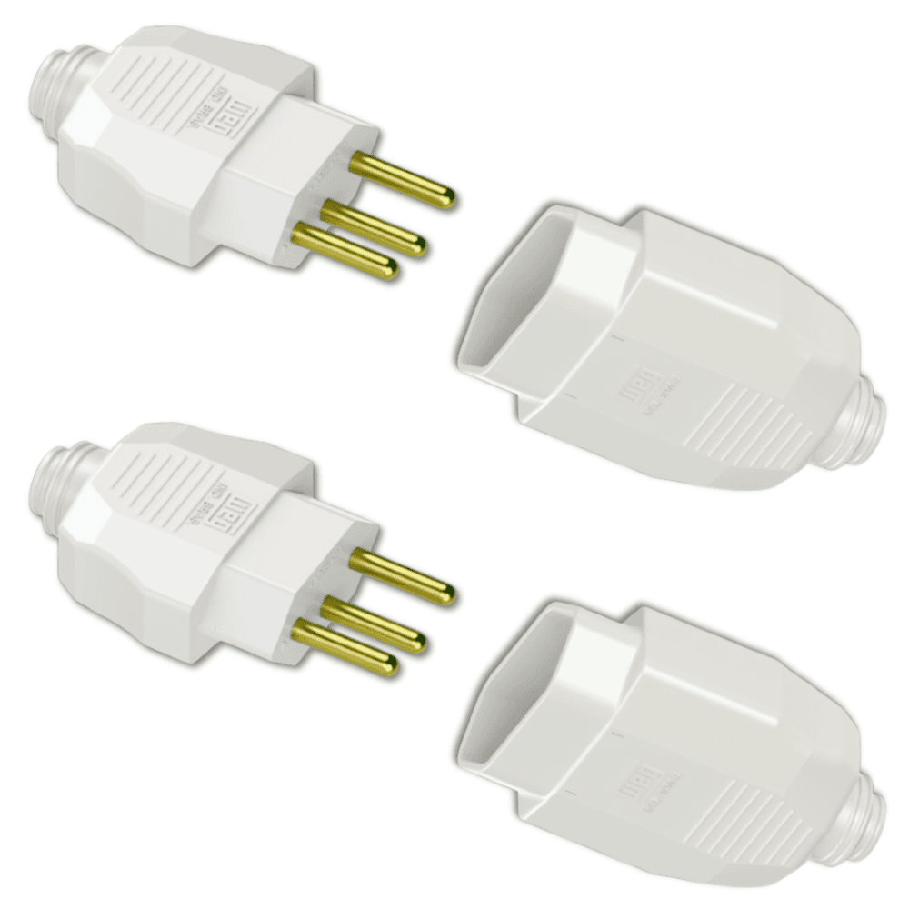 Kit Conjunto Fêmea + Macho 2p+t 10a 250vca Branco