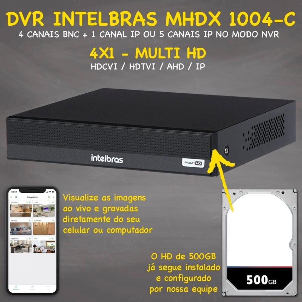 Kit 4 Cameras Seguranca Intelbras Vhl 1220 Full Hd 2mp 1080p