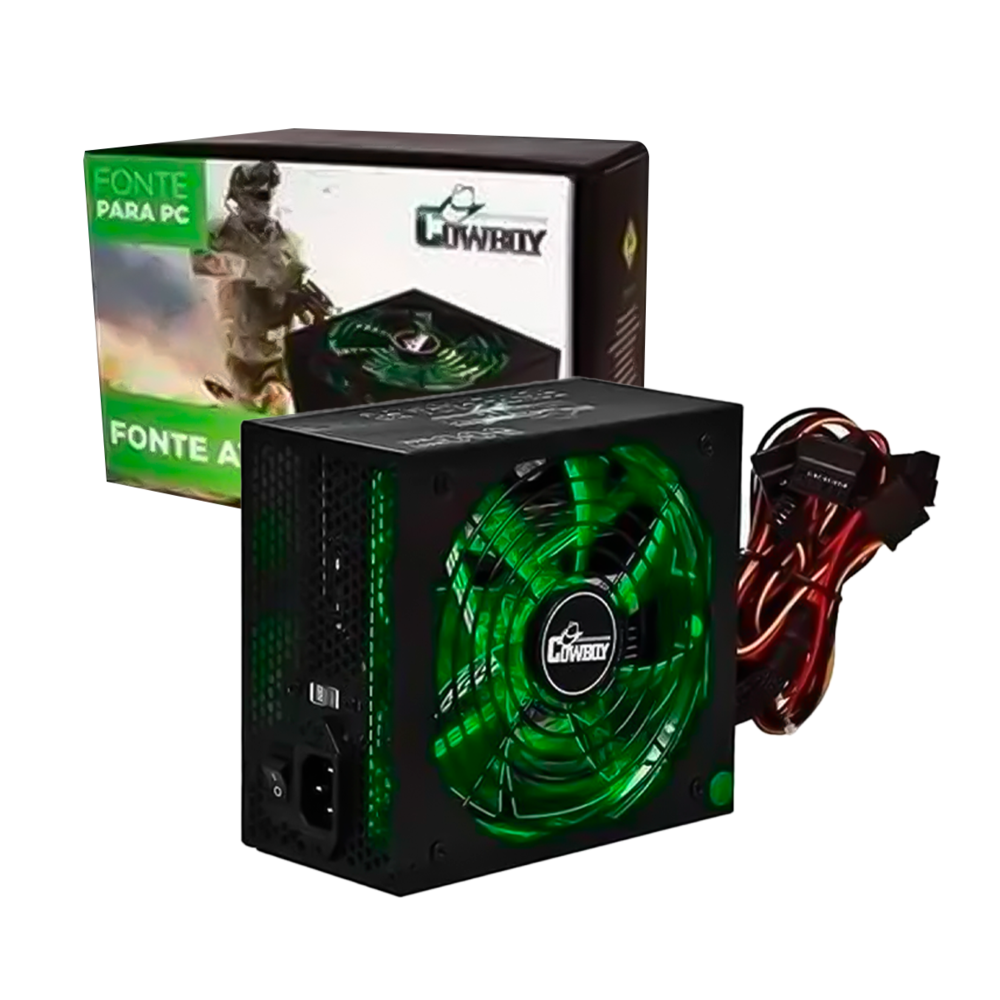 Fonte De Alimentação Knup Cowboy Kp-534, Para PC, 500w, Preta, 115v/230v Fonte De Alimentação Knup Cowboy Kp-534, Para PC, 500w, Preta, 115v/230v