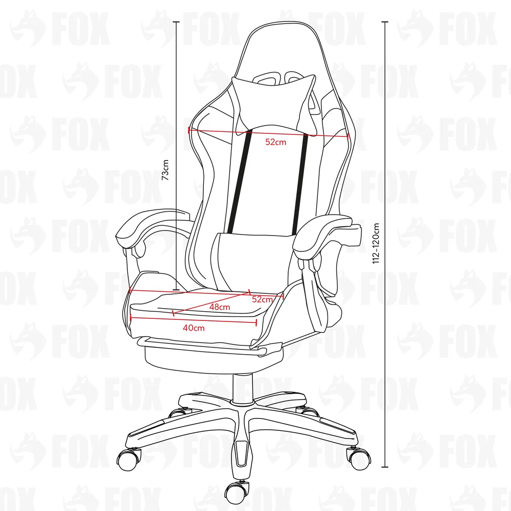 Cadeira Gamer Fox Racer Zerda, Branco, Com Apoio De Pe Cadeira Gamer Fox Racer Zerda, Branco, Com Apoio De Pe