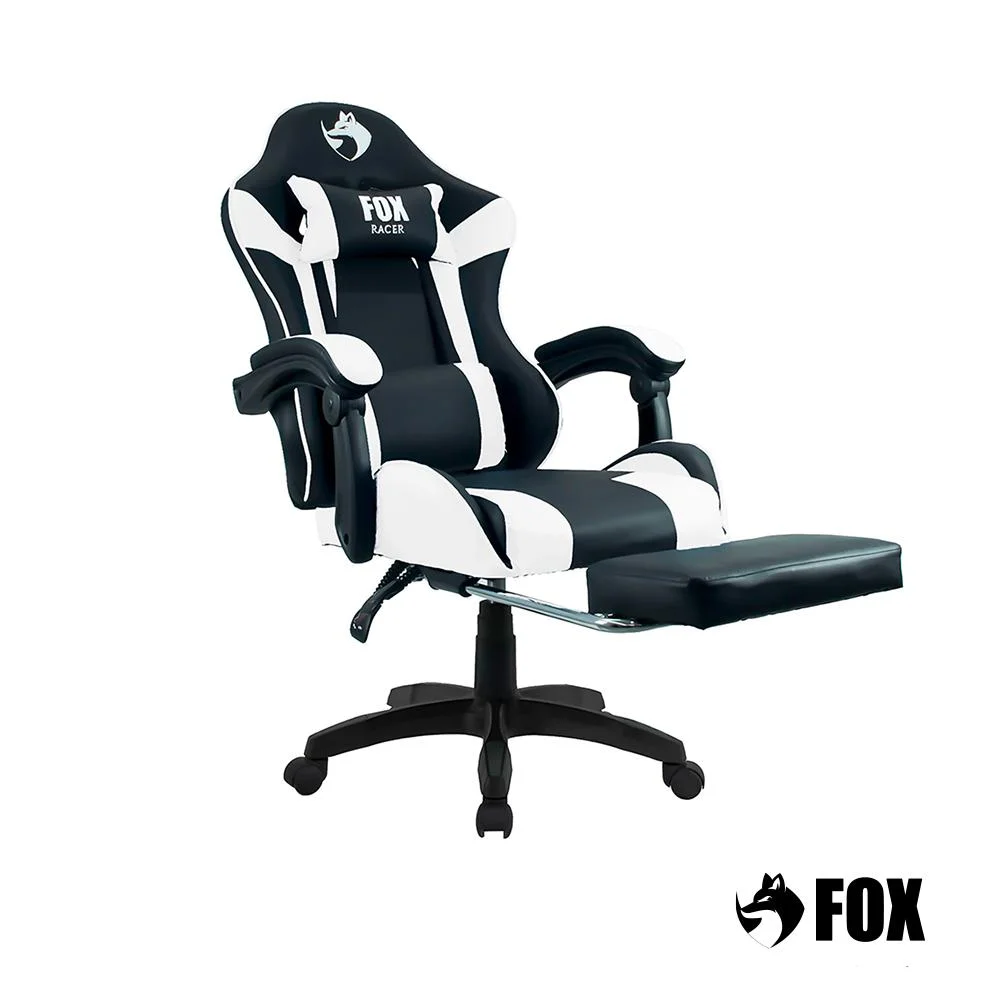 Cadeira Gamer Fox Racer Zerda, Branco, Com Apoio De Pe Cadeira Gamer Fox Racer Zerda, Branco, Com Apoio De Pe