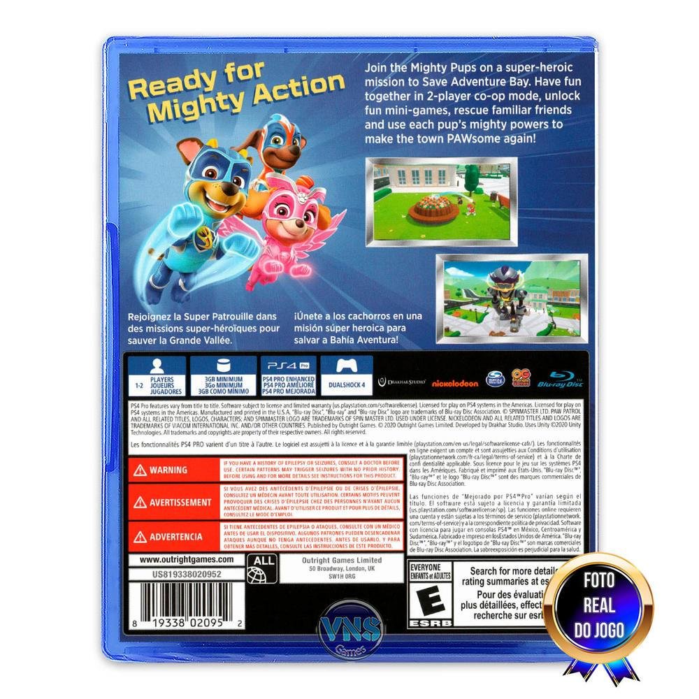 Jogo Paw Patrol: Mighty Pups Ps4 Americano Jogo Paw Patrol: Mighty Pups Ps4 Americano
