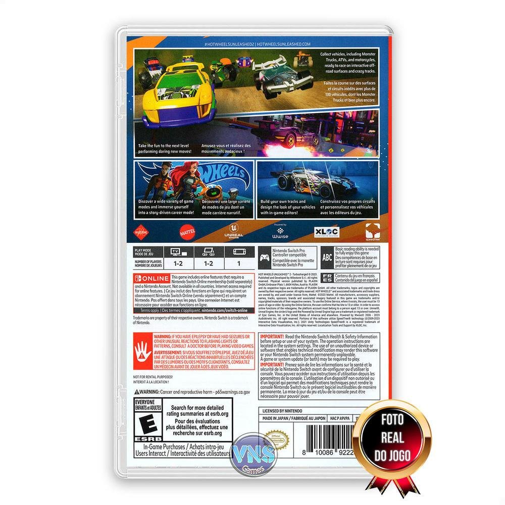 Jogo Hot Wheels Unleashed 2 Turbocharged, Nintendo Switch - Mídia Física