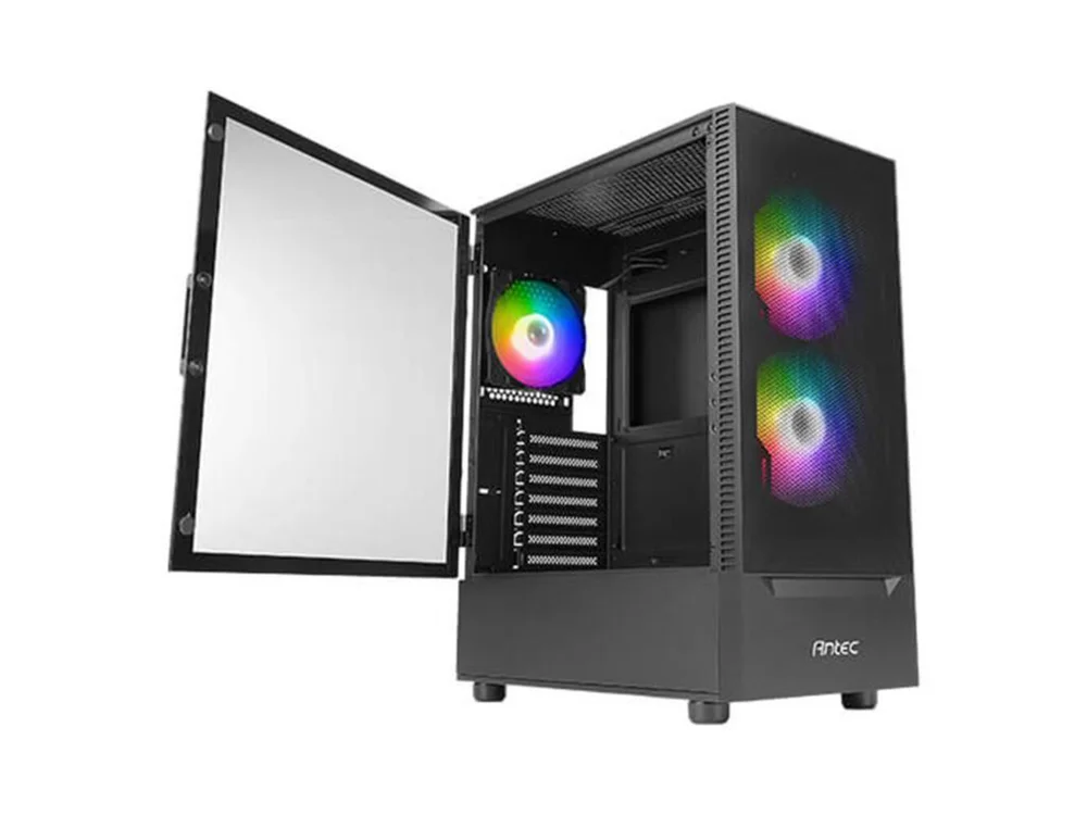 Gabinete Gamer Antec Nx410 V2 Lateral De Vidro Temperado Micro Atx/itx/atx 2 Fans RGB Preto Gabinete Gamer Antec Nx410 V2 Lateral De Vidro Temperado Micro Atx/itx/atx 2 Fans RGB Preto