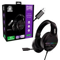 Headset Gamer Com Fio 5+, 7.1, LED, RGB, Microfone, Cabo USB, 2 Metros