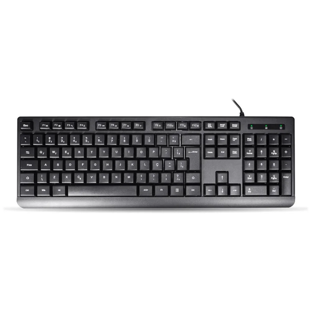 Teclado Kmex ABNT2 Multimidia Preto Kmd128 KaBuM