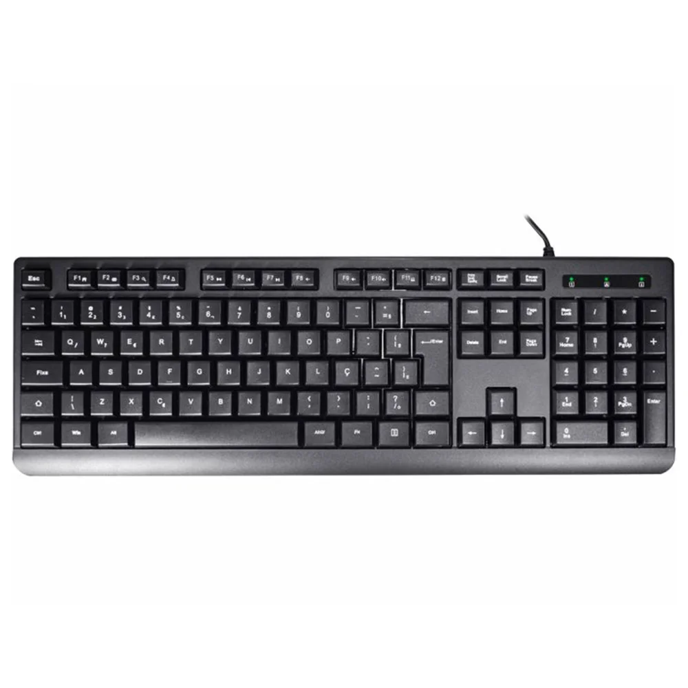Teclado Kmex ABNT2 Multimidia Preto Kmd128 KaBuM