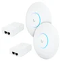 2 Roteadores Wi-fi 6 Access Point 3.0 Gbps + 2 Injetores Poe+ | 2 U6+ Ubiquiti Com 2 Fontes 48v 30w