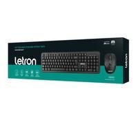 Kit Teclado E Mouse Sem Fio Office Tech Optico Membrana Preto Letron