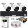 Kit 3 Câmeras Segurança Color Dvr Intelbras 1004c Hd 500gb