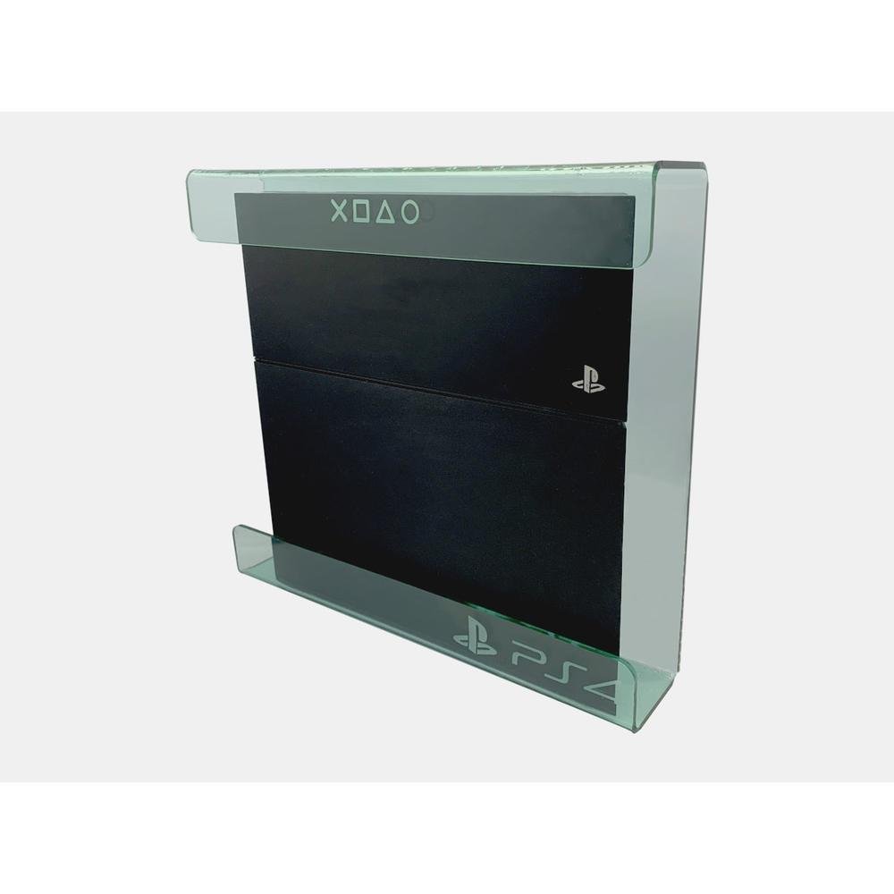 Suporte Parede Console Playstation 4 Fat - Ps4 Fat - Material Acrílico Vidro (acrílico Imita Vidro)