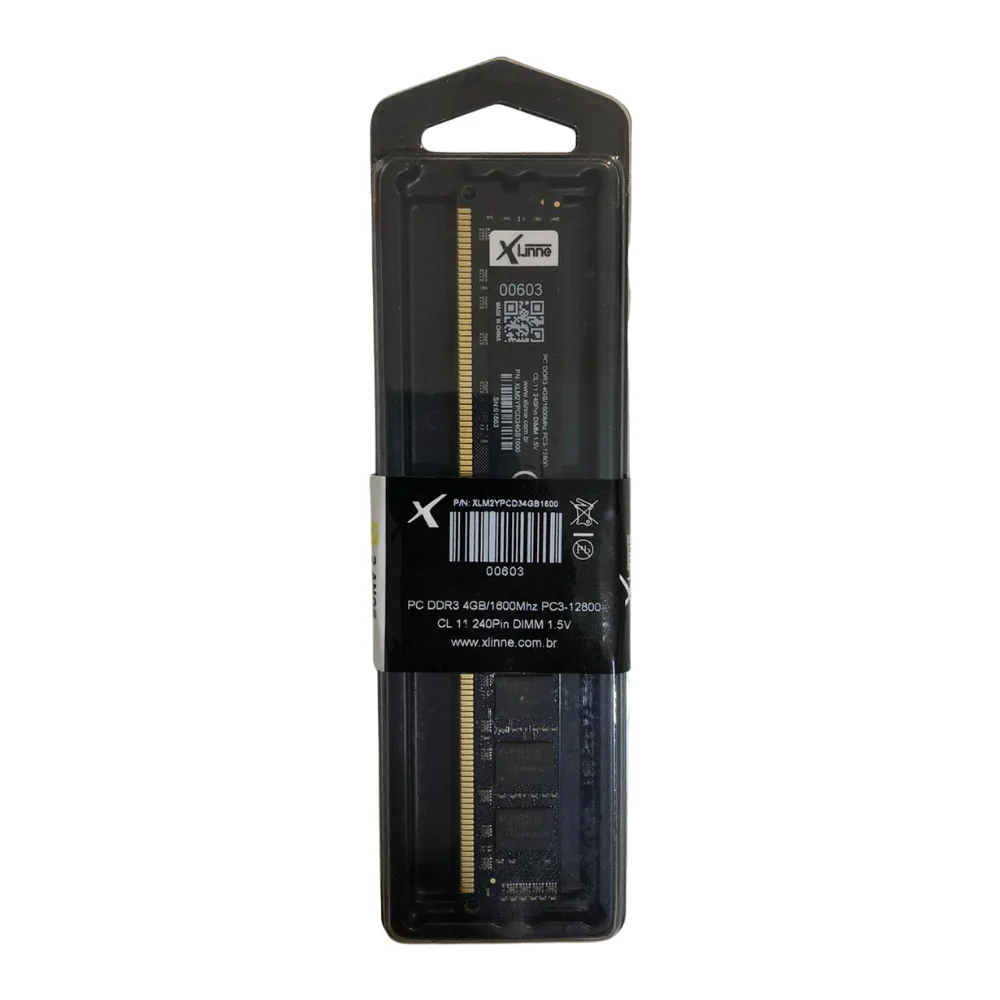 Memória Ram Ddr3 4Gb 1600Mhz Cl11 1.5V Box XLinne Memória Ram Ddr3 4Gb 1600Mhz Cl11 1.5V Box XLinne