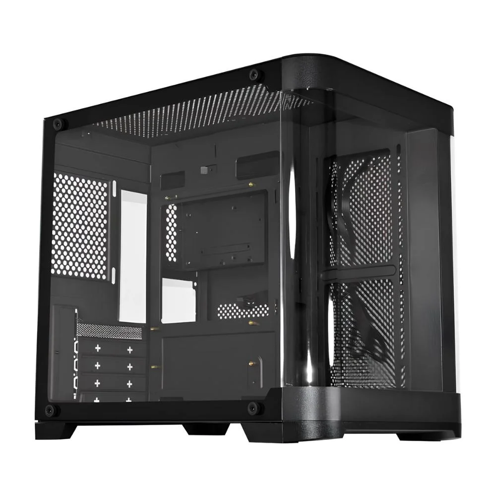 Gabinete Gamer K-Mex Aqua Curva CG-01AG Preto Mini Tower Vidro Temperado M-ATX Black - CG01AGRH001CB0X Gabinete Gamer K-Mex Aqua Curva CG-01AG Preto Mini Tower Vidro Temperado M-ATX Black - CG01AGRH001CB0X
