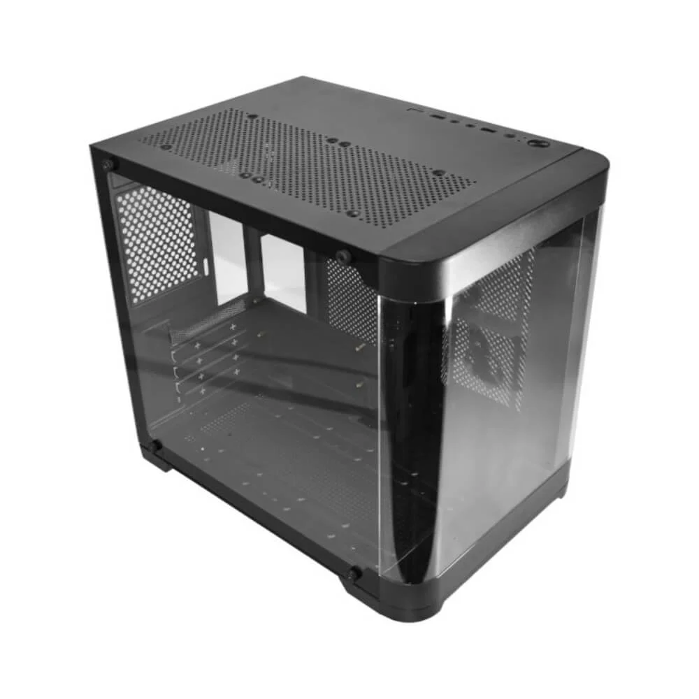 Gabinete Gamer K-Mex Aqua Curva CG-01AG Preto Mini Tower Vidro Temperado M-ATX Black - CG01AGRH001CB0X Gabinete Gamer K-Mex Aqua Curva CG-01AG Preto Mini Tower Vidro Temperado M-ATX Black - CG01AGRH001CB0X