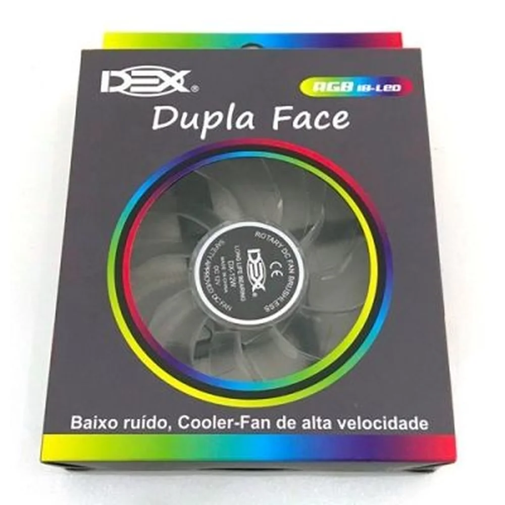 Cooler Fan Dupla Face 120mm C/18 LEDs RGB C/botão Muda Cor