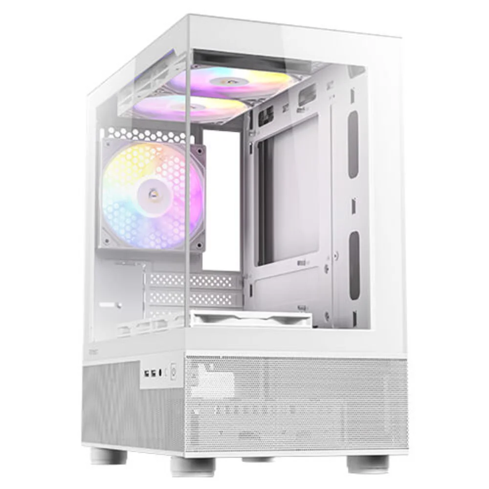 Gabinete Gamer Antec Cx200m RGB Elite Lateral Vidro Temperado Micro-atx/itx 5 Fans 120mm Branco -