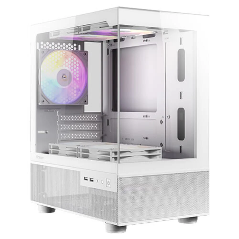 Gabinete Gamer Antec Cx200m RGB Elite Lateral Vidro Temperado Micro-atx/itx 5 Fans 120mm Branco -