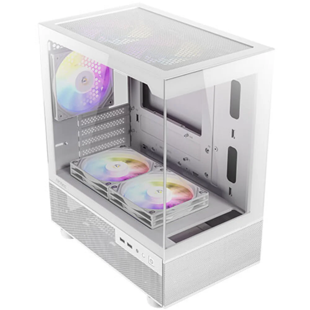 Gabinete Gamer Antec Cx200m RGB Elite Lateral Vidro Temperado Micro-atx/itx 5 Fans 120mm Branco -