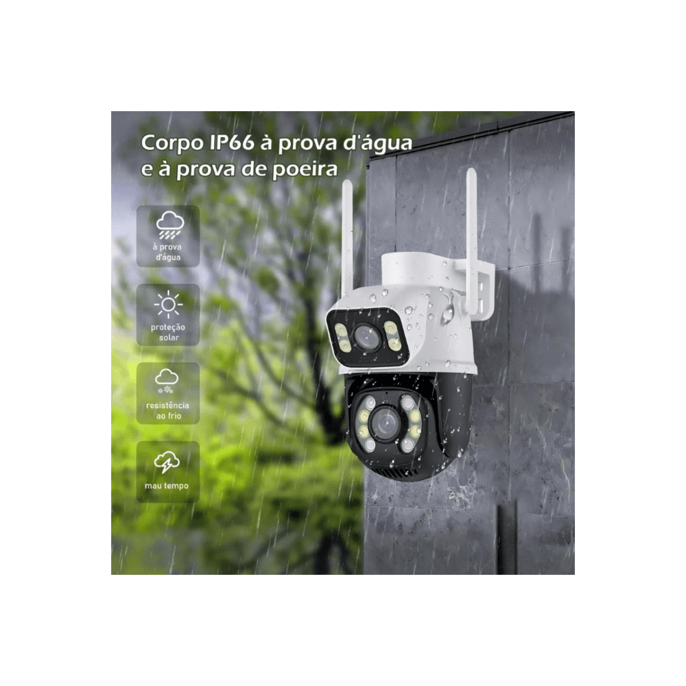 Kit 3 Câmera Importada Wi-fi Smart  Lente Dupla Externa