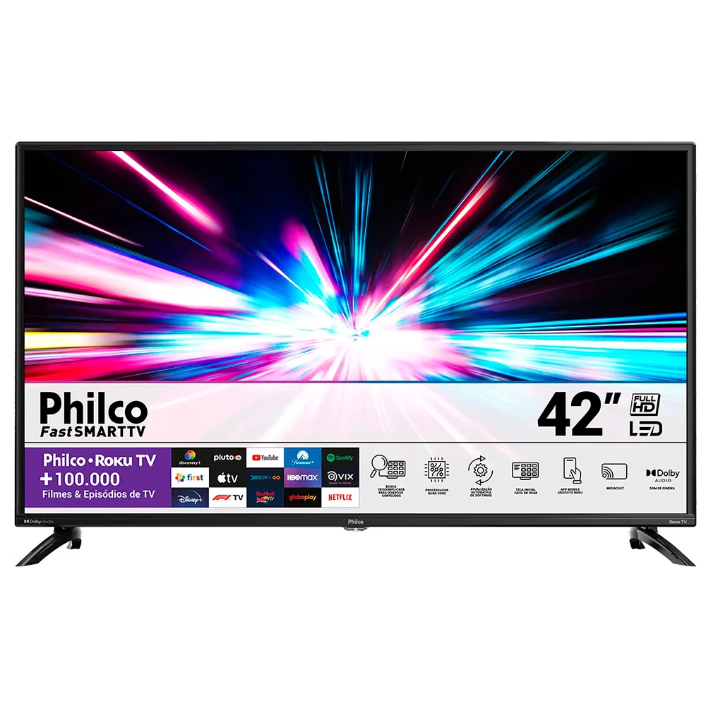 Smart Tv 42/ Philco Ptv42g6fr2cpf Roku Tv LED Dolby Áudio Smart Tv 42/ Philco Ptv42g6fr2cpf Roku Tv LED Dolby Áudio