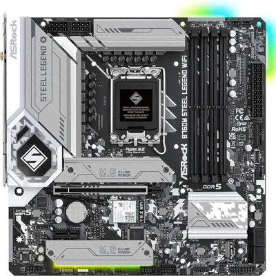 マザーボード Asrock b760m steel legend wifi Placa-m-e-Asrock-B760m-Steel-