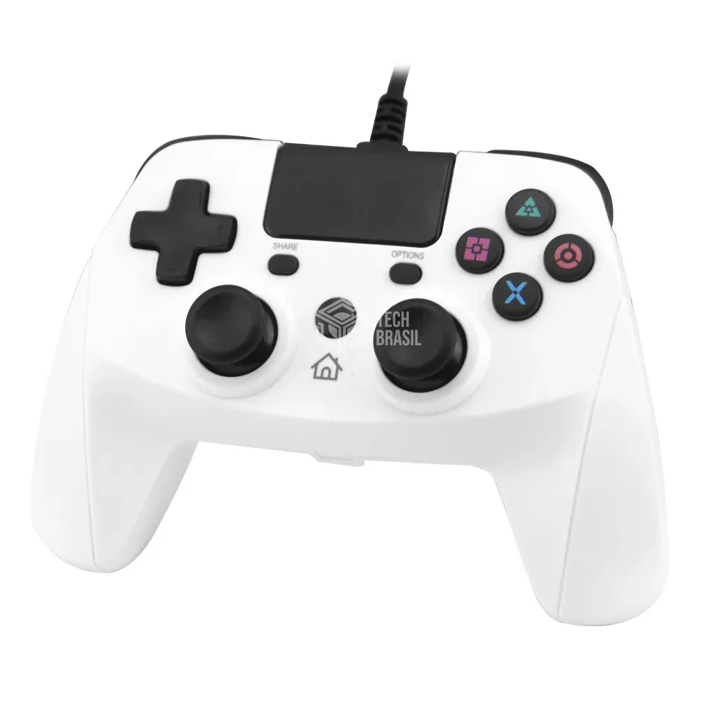 Controle Usb Com Fio Para Playstation 4 Ps3 Computador Branco Controle Usb Com Fio Para Playstation 4 Ps3 Computador Branco
