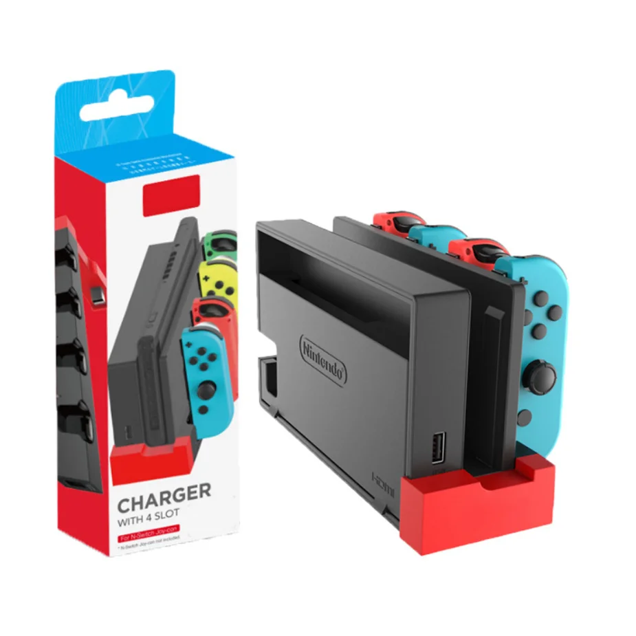 Dock Base Estação De Carregamento Para 4 Controle Joy-con De Nintendo Switch Lite OLED Dock Base Estação De Carregamento Para 4 Controle Joy-con De Nintendo Switch Lite OLED