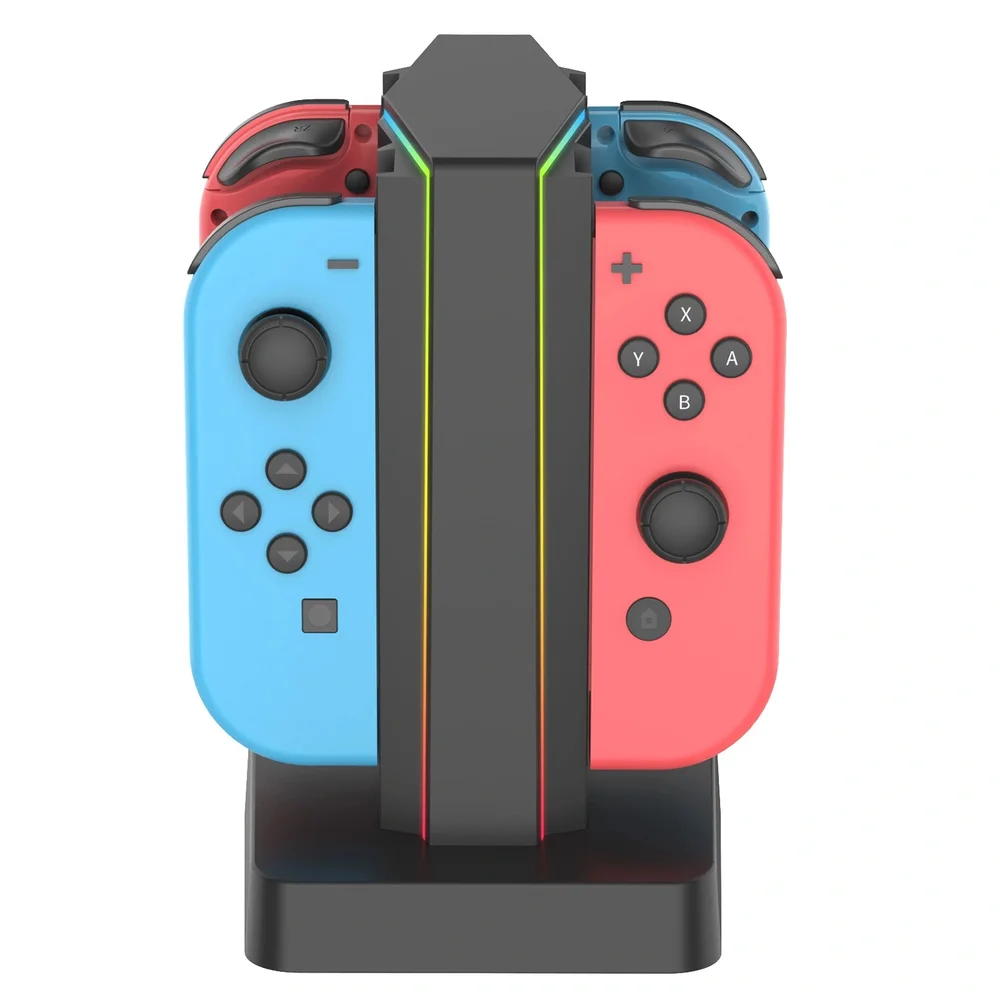 Carregador LED Para Nintendo Switch Joy-con 4 Controles Estação Base