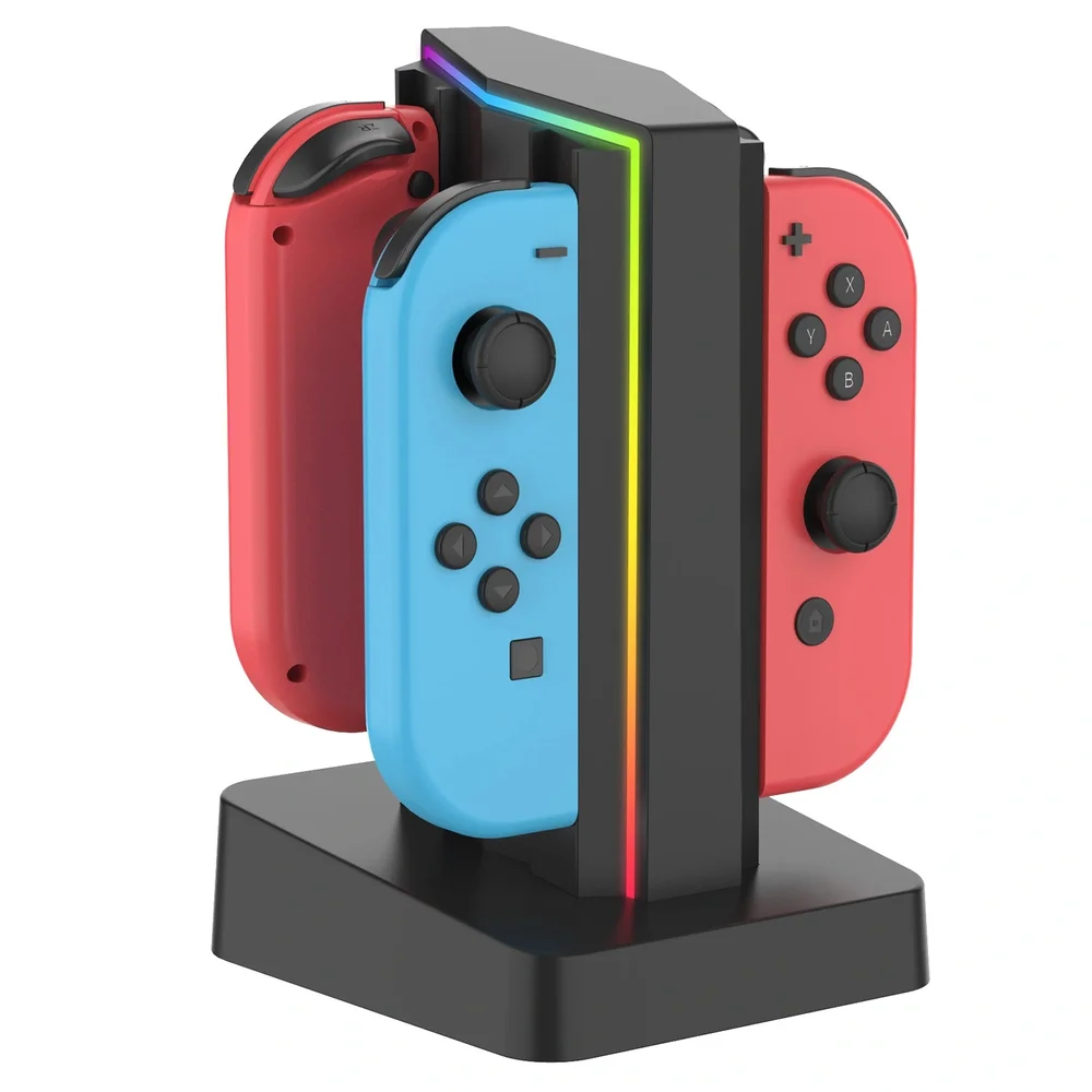 Carregador LED Para Nintendo Switch Joy-con 4 Controles Estação Base