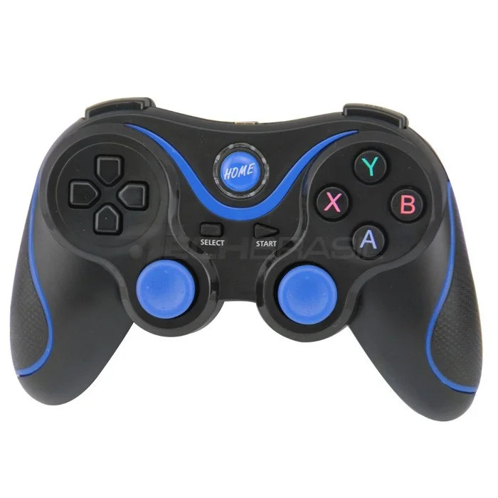 Controle Sem Fio + Suporte Para Celular Android Ios PC Ps3 Preto+azul