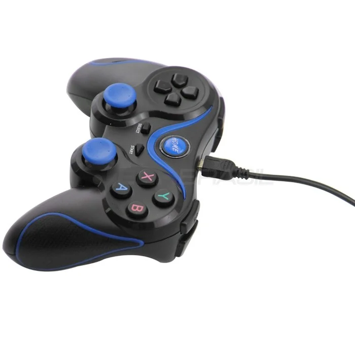 Controle Sem Fio + Suporte Para Celular Android Ios PC Ps3 Preto+azul