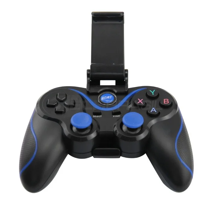 Controle Sem Fio + Suporte Para Celular Android Ios PC Ps3 Preto+azul