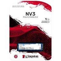SSD Kingston 1TB Padrão Nv3, M.2 2280 NVMe 4.0 Gen 4x4, Leitura: 6000 e Gravação/4000MBps, Ultra Rápido - Snv3s/1000g