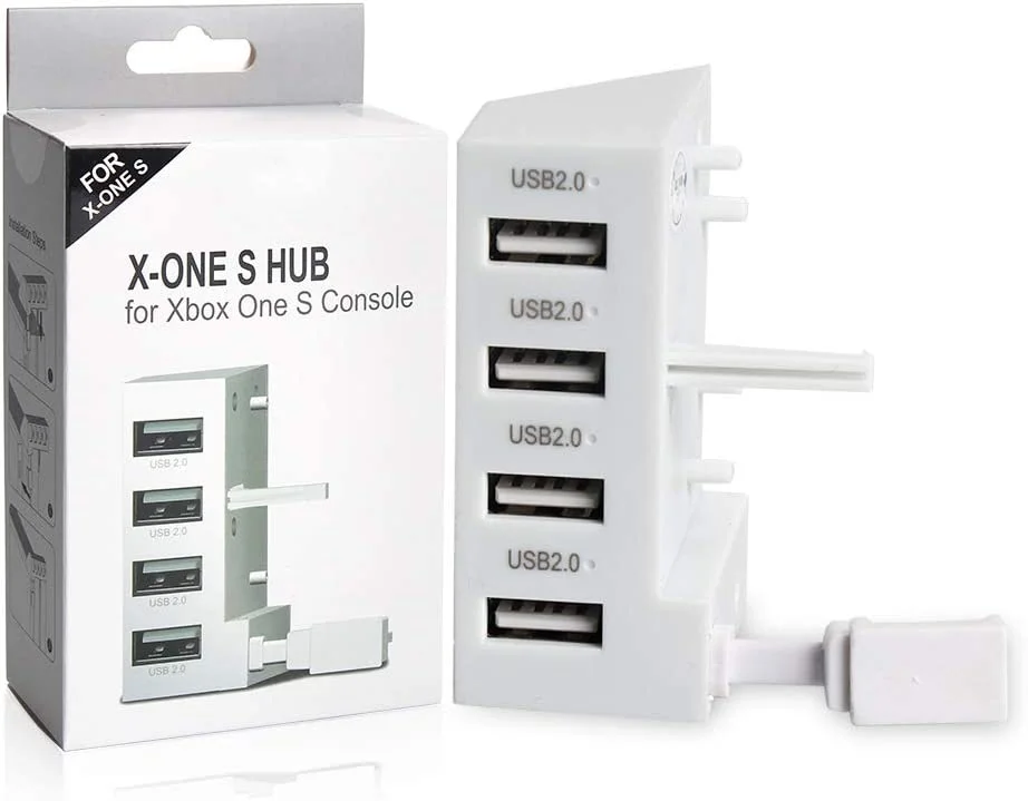 Hub Usb 4 Portas Para XBOX One S Slim Carregador Adaptador Branco