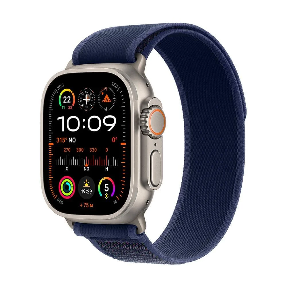 Apple Watch Ultra 2 Gps + Cellular • Caixa Natural De Titânio De 49 Mm • Pulseira Loop Trail Azul – M/g