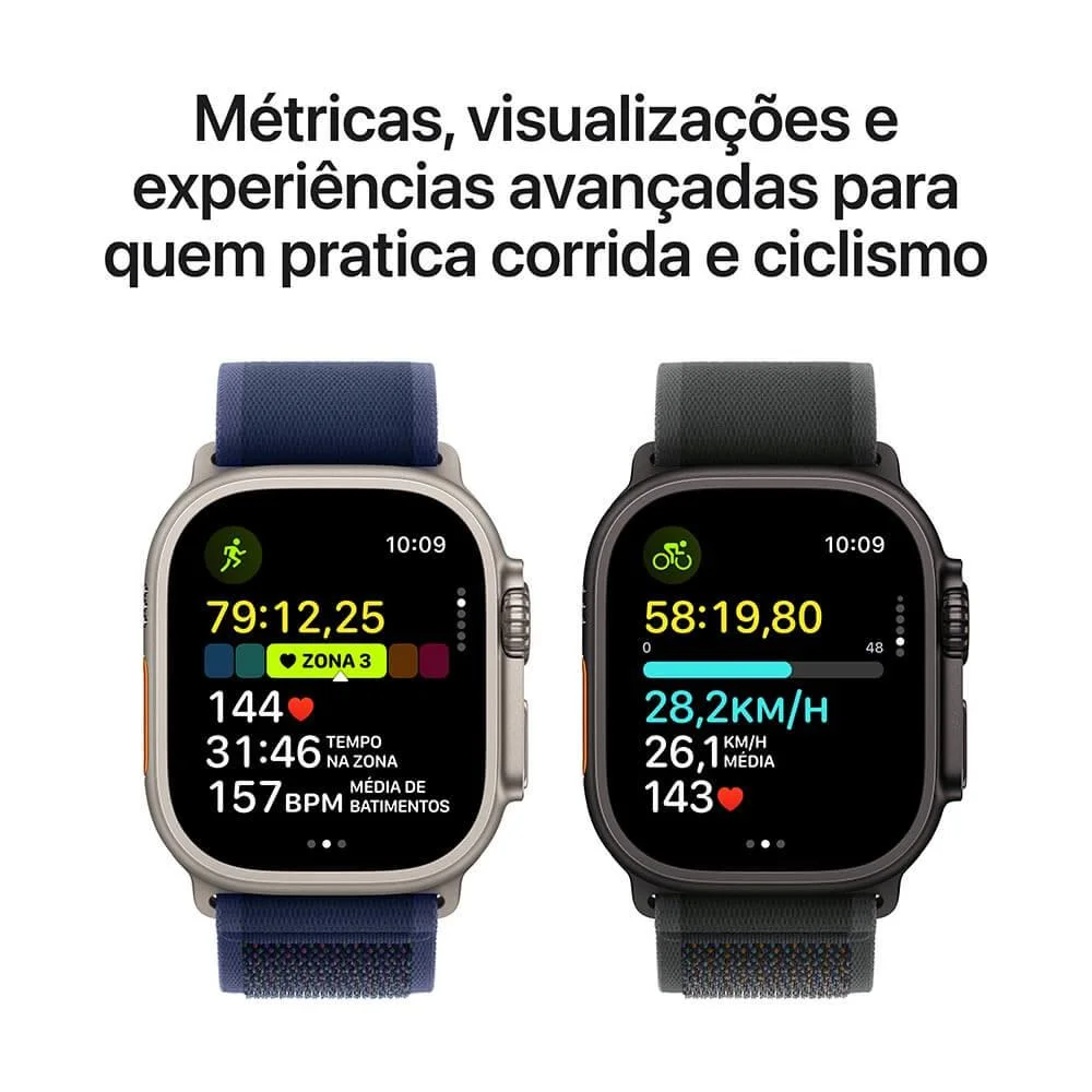Apple Watch Ultra 2 Gps + Cellular • Caixa Natural De Titânio De 49 Mm • Pulseira Loop Trail Azul – M/g