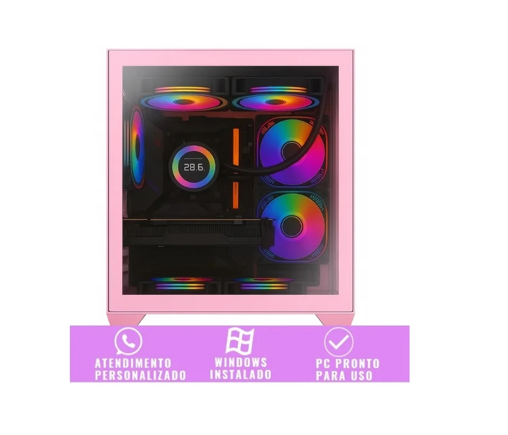 PC Gamer Rosa Pink Feminino Intel I5 3470 Geforce Gt 730 4gb Memoria 16gb SSD 240GB Monitor em Campinas - foto 4