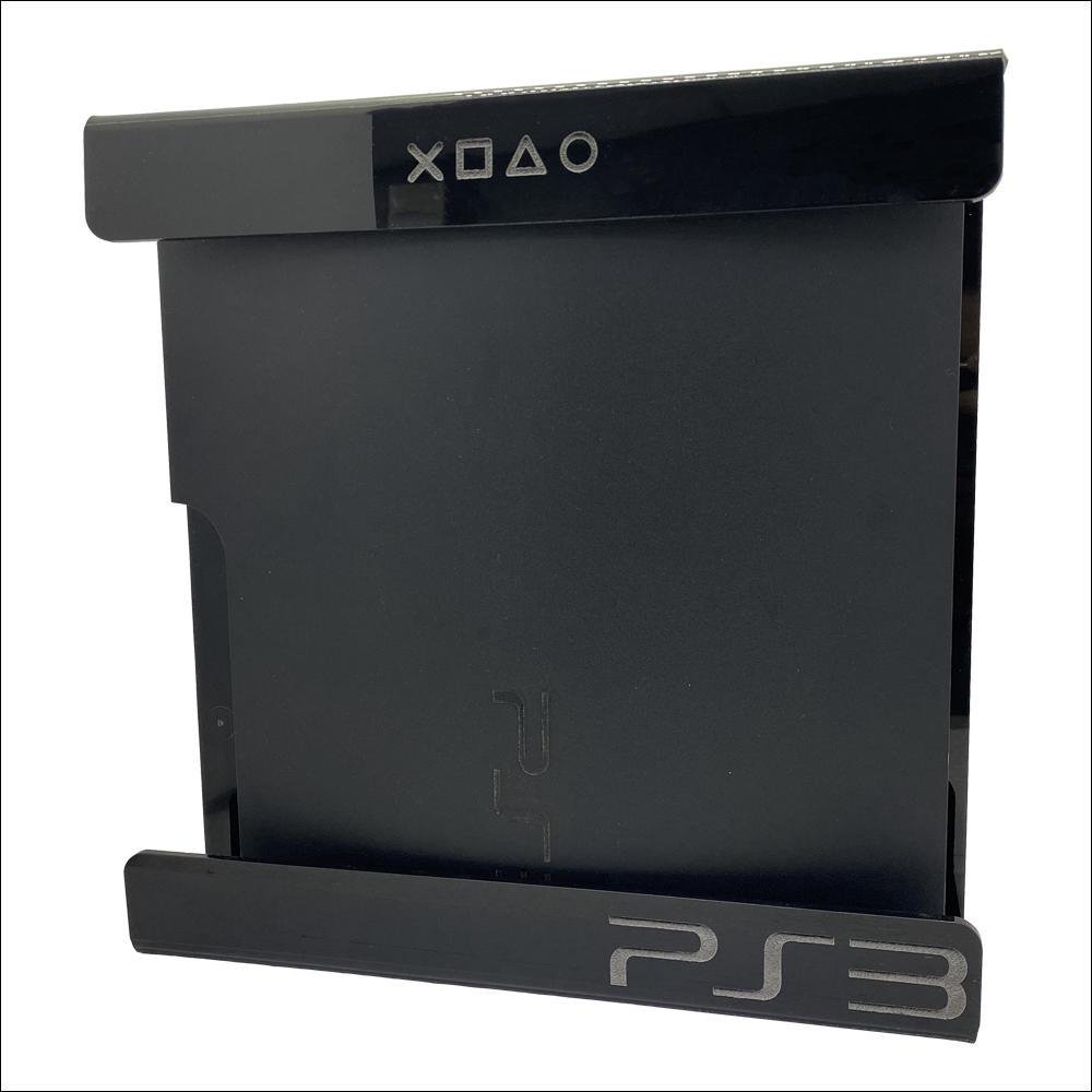 Suporte Parede Console Playstation 3 Fat - Ps3 Fat - Material Acrílico Preto Suporte Parede Console Playstation 3 Fat - Ps3 Fat - Material Acrílico Preto