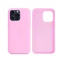 Capa Capinha Case Silicone Cover Premium Aveludada Camurça Com Logo Compatível Iphone 15 Plus Rosa