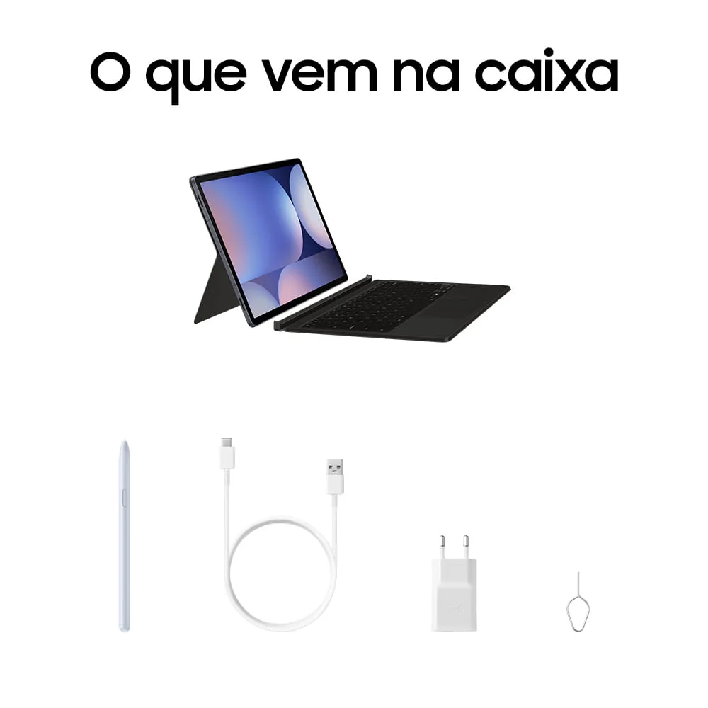 Tablet Samsung Galaxy Tab S10+, 512gb, 12gb Ram, Tela Imersiva De 12.4”, S Pen E Capa Teclado Inclusas Cinza