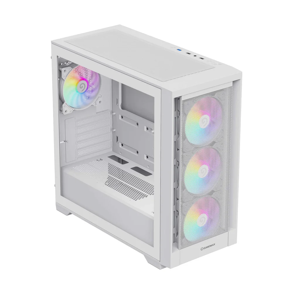 Gabinete Gamer Gamemax Defender Mini Tower Usb Lateral Vidro Branco Gabinete Gamer Gamemax Defender Mini Tower Usb Lateral Vidro Branco