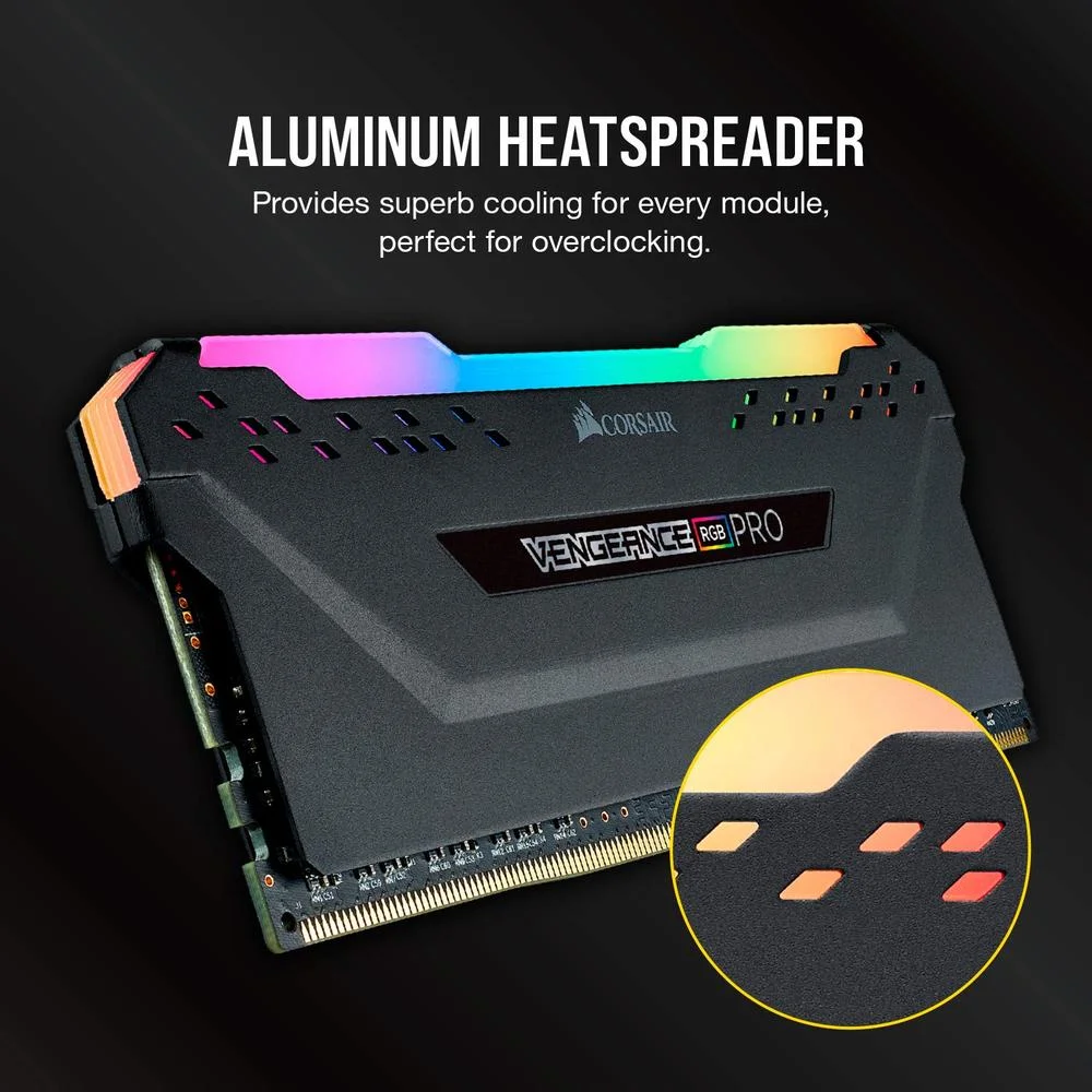 Memória De Computador Desktop Corsair Vengeance RGB Pro Ddr4 32gb (2x16gb) 3200mhz Cl16-20-20-38 1.35v Intel Amd - Preto Memória De Computador Desktop Corsair Vengeance RGB Pro Ddr4 32gb (2x16gb) 3200mhz Cl16-20-20-38 1.35v Intel Amd - Preto