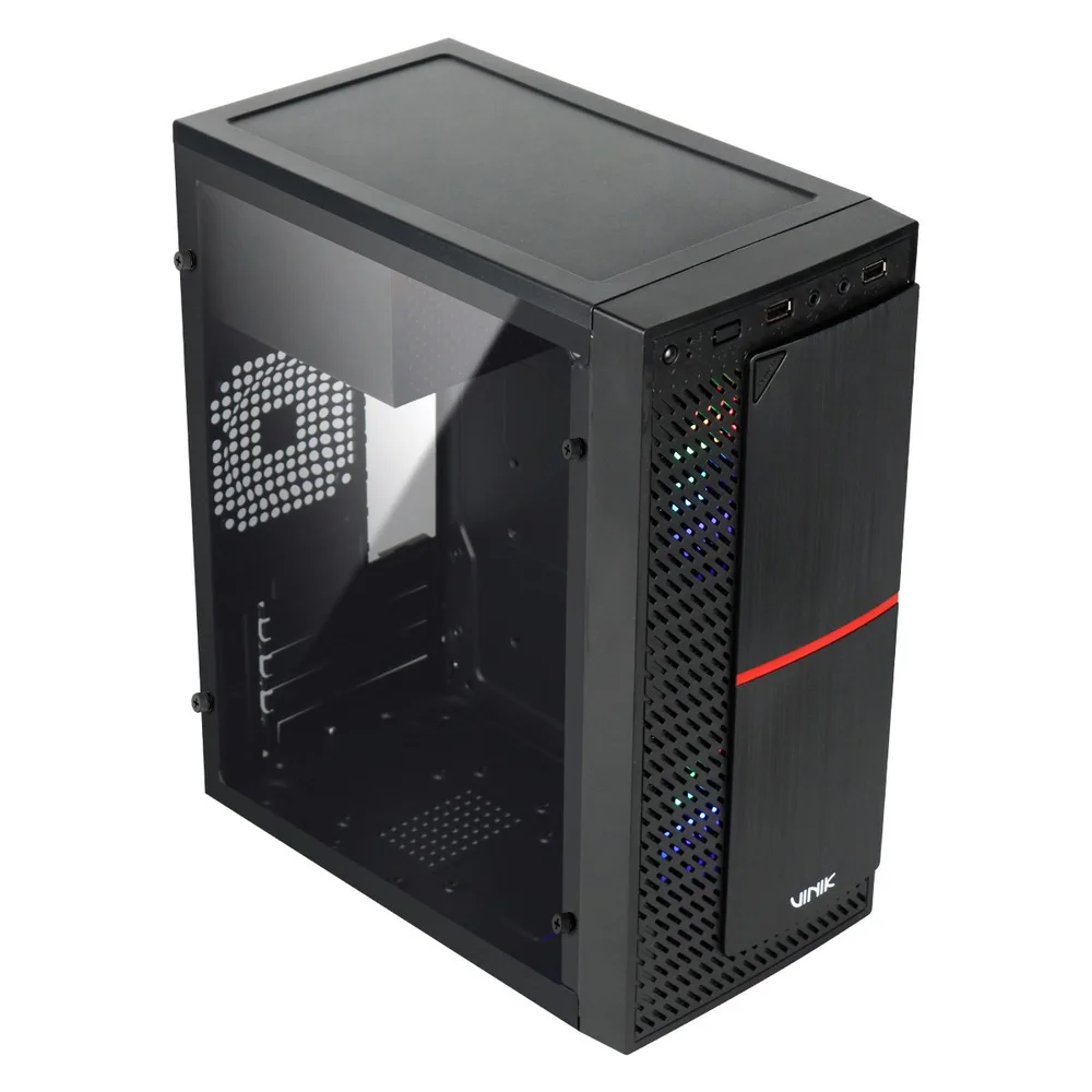 Gabinete Gamer Vinik Plate Lateral Acrílico C/ 2 Fans - Ggpacbk Gabinete Gamer Vinik Plate Lateral Acrílico C/ 2 Fans - Ggpacbk