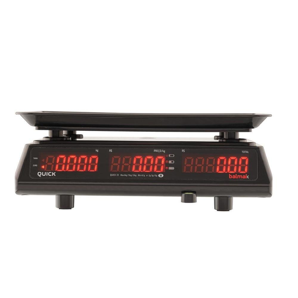 Balança Balmak Quick 33kg Computadora E Contadora De Peças Com Bandeja De Frutas Balança Balmak Quick 33kg Computadora E Contadora De Peças Com Bandeja De Frutas