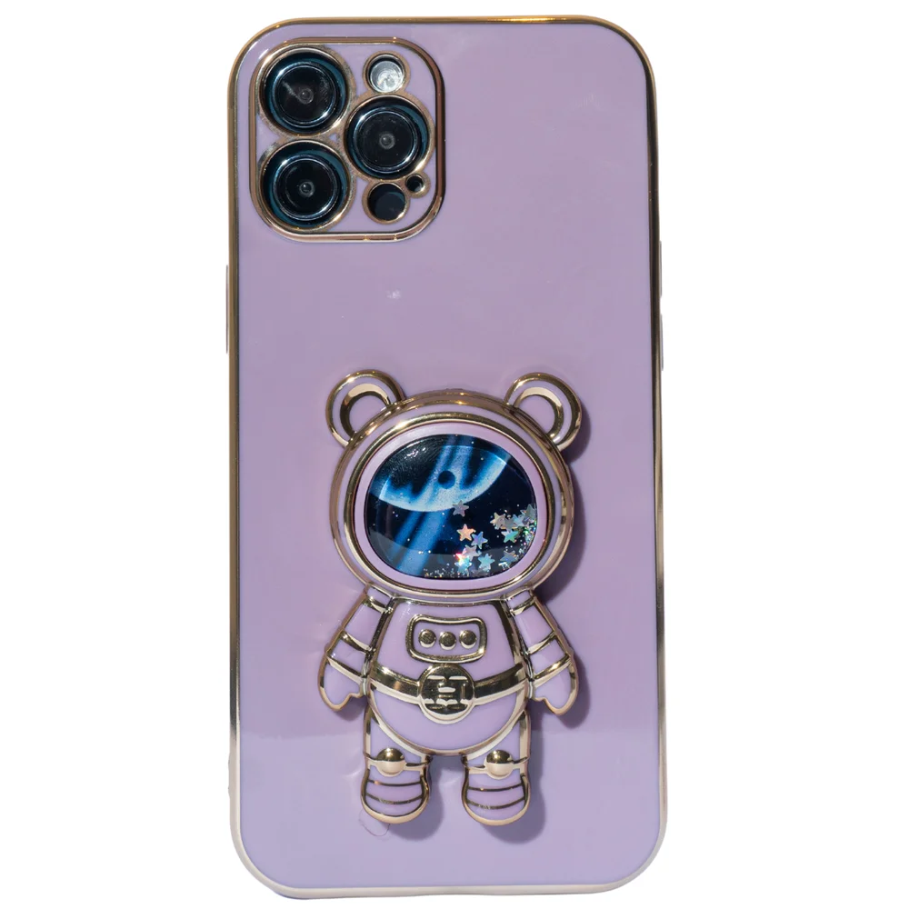 Capa Astronauta Galvanizado iPhone 13 Pro Max Roxo