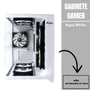 Gabinete Gamer Cubo Branco Aqua White Lateral Frente Vidro