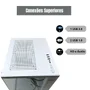 Gabinete Gamer Cubo Branco Aqua White Lateral Frente Vidro
