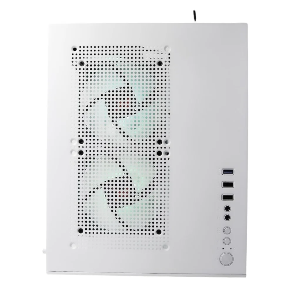 Gabinete Gamer Cubo Branco Aqua White Lateral Frente Vidro Gabinete Gamer Cubo Branco Aqua White Lateral Frente Vidro