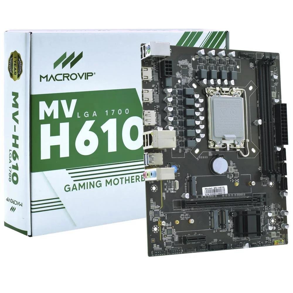 Placa Mae 1700p Macrovip Mv-h610 M.2 Ddr4 HDMI Dp Placa Mae 1700p Macrovip Mv-h610 M.2 Ddr4 HDMI Dp