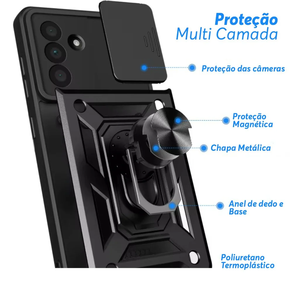 Capa Capinha Case Para Compatível Com Samsung Galaxy A36 - Protetora Resistente Anti Impacto Queda Armadura Militar